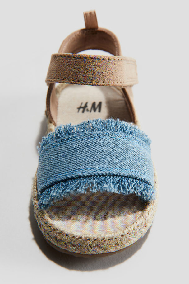 H&M Sandaler Med Hæl Denimblå