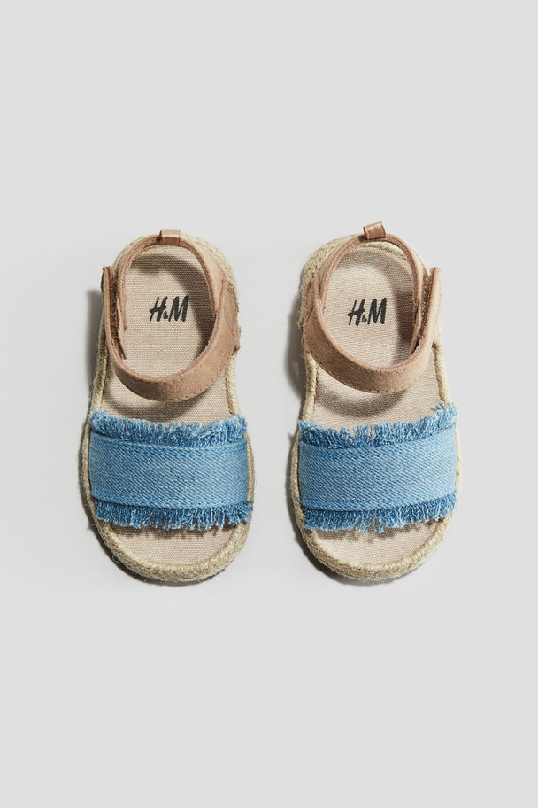 H&M Sandaler Med Hæl Denimblå