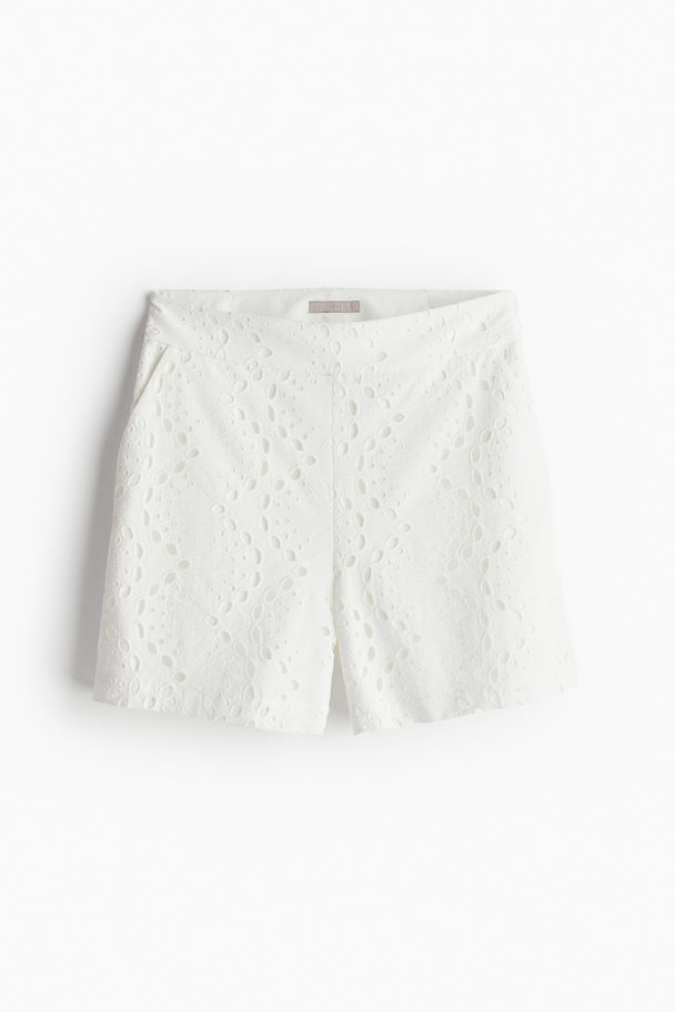 H&M Broderie Anglaise Shorts White