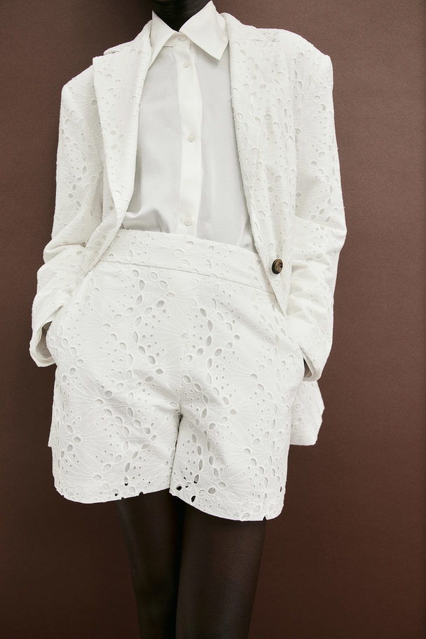 H&M Shorts I Broderie Anglaise Hvid