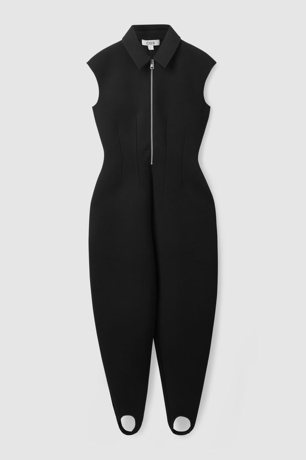 COS Slim-fit Scuba Jumpsuit Black
