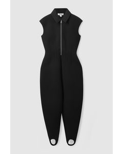 Slim-fit Scuba Jumpsuit Black