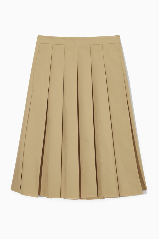 COS A-line Pleated Skirt Beige