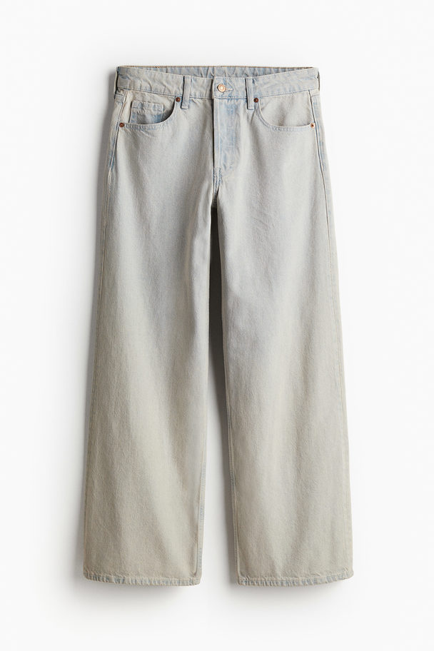 H&M Baggy Wide Low Jeans Sart Denimblå