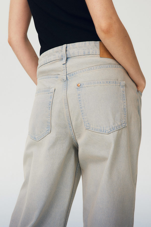 H&M Baggy Wide Low Jeans Sart Denimblå