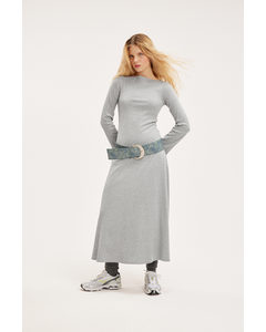 Soft Long Sleeve Maxi Dress Grey Melange