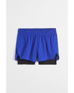 Double-layered Running Shorts Blue