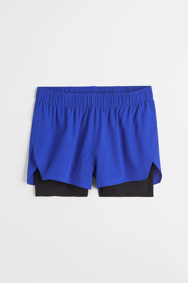 H&M Double-layered Running Shorts Blue