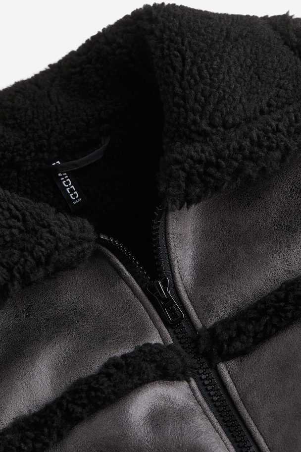 H&M Teddy-lined Jacket Grey