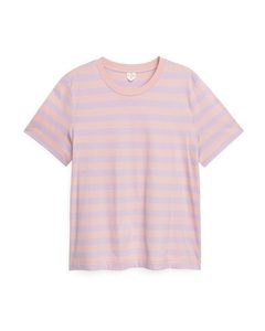 Crew-neck Striped T-shirt Lilac/stripe