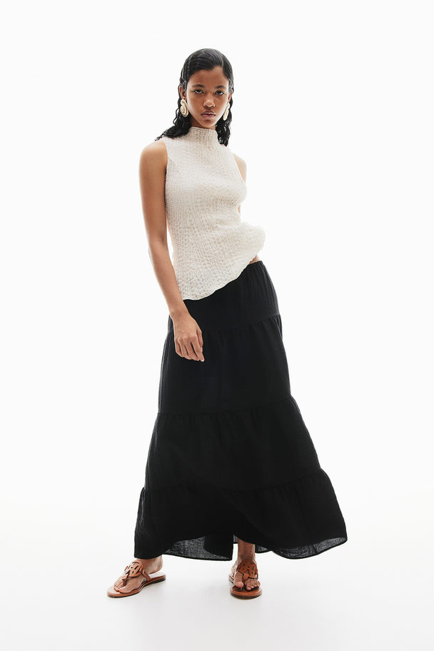 H&M Tiered Maxi Skirt Black