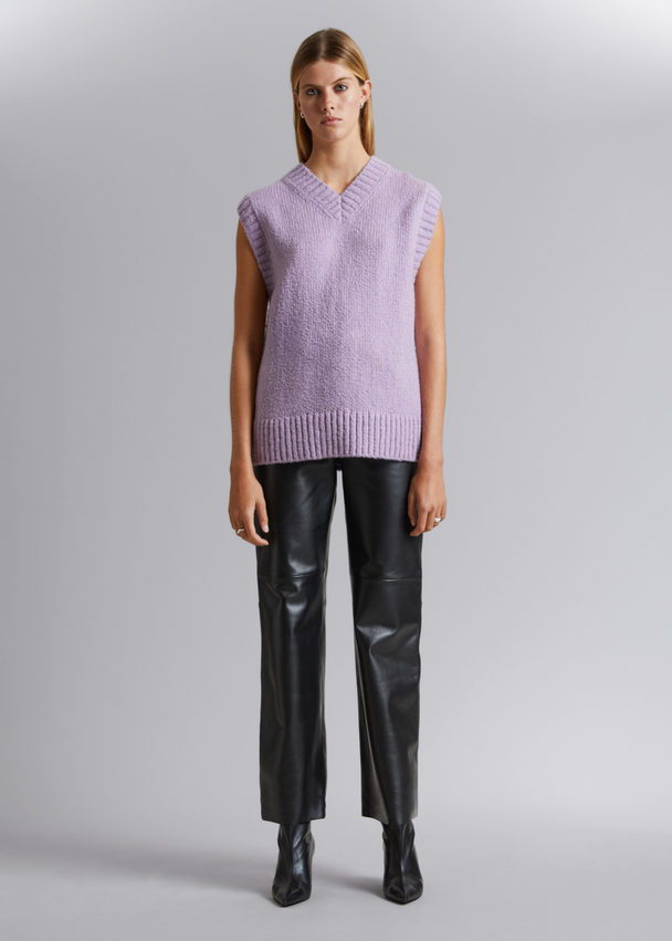 & Other Stories Wool Knit Vest Lilac
