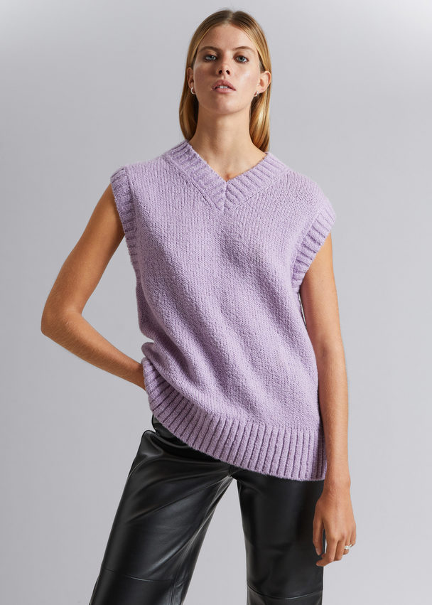 & Other Stories Wool Knit Vest Lilac