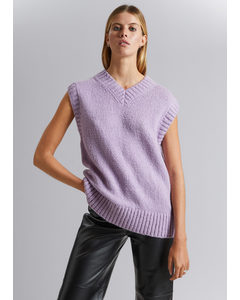 Wool Knit Vest Lilac