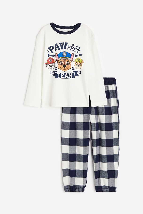 H&M Bedruckter Pyjama Weiß/Paw Patrol