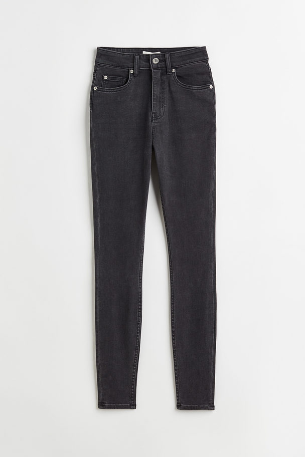 H&M Skinny High Ankle Jeans Donkergrijs
