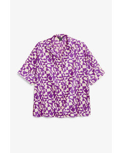Circle Pattern Boxy Resort Shirt Purple Circle Pattern