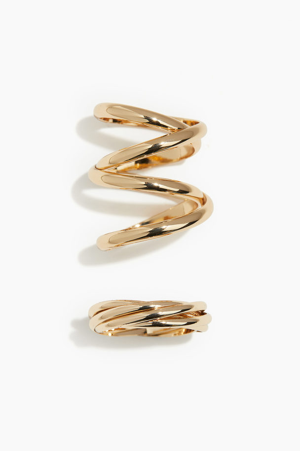 H&M 2-pack Rings Gold-coloured