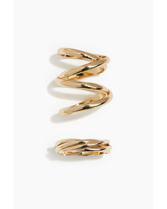 2-pack Rings Gold-coloured