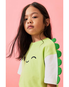 Oversized Printed T-shirt Lime Green/squishmallows
