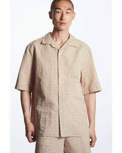 Relaxed-fit Camp-collar Shirt Beige