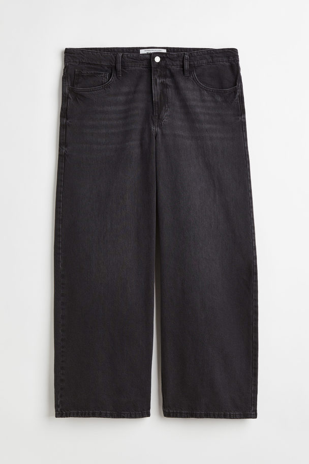 H&M H&m+ Wide Low Jeans Zwart