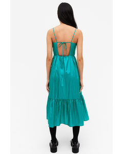 Square Neck Organza Dress Turquoise