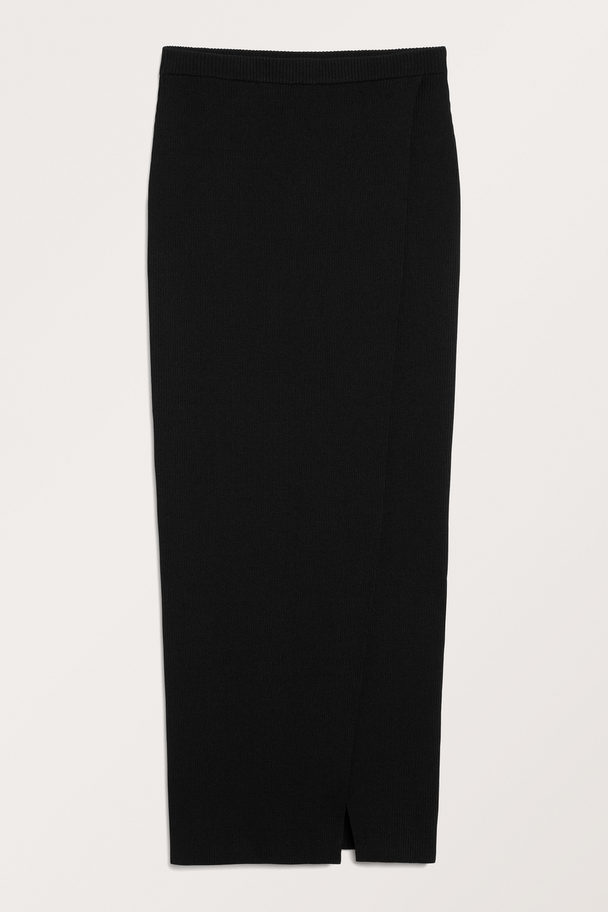 Monki Knit Maxi Tube Skirt Black