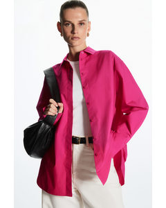 Oversized Cotton-poplin Shirt Pink