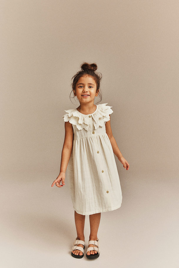 H&M Cotton Muslin Dress Cream