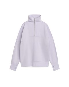 Soft Half-zip Sweatshirt Lilac