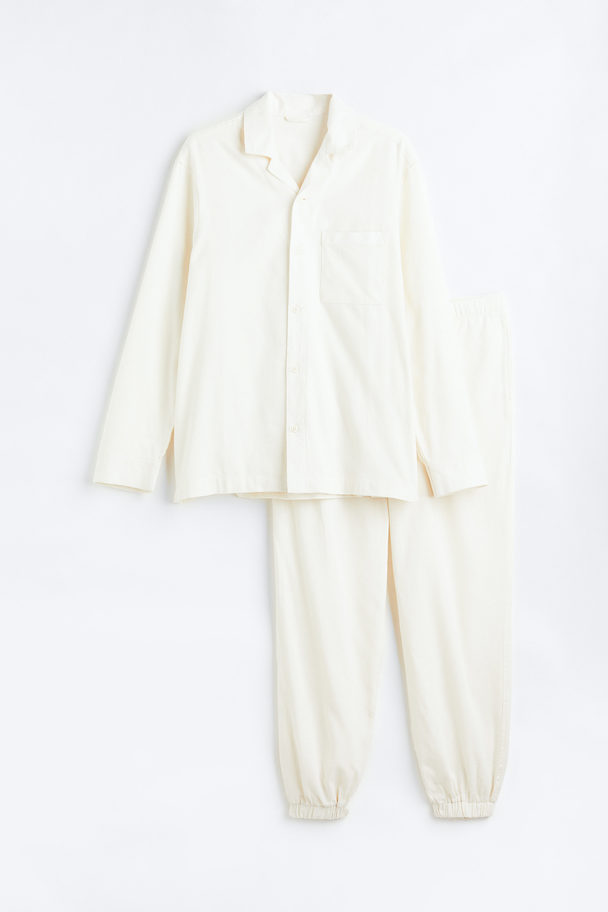 H&M Flannel Pyjamas Cream
