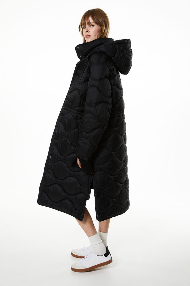 H&M Quilted Puffer Coat Black