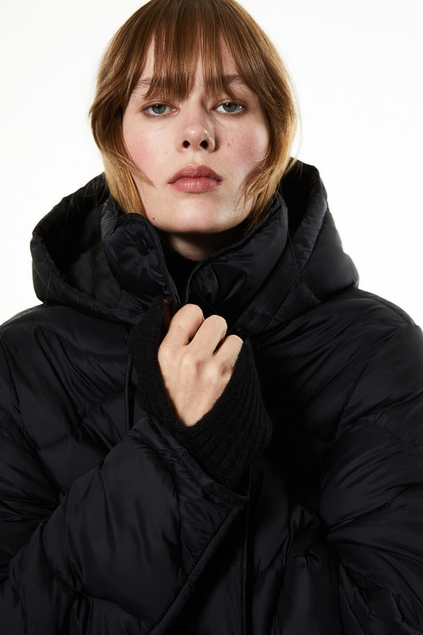 H&M Quilted Puffer Coat Black