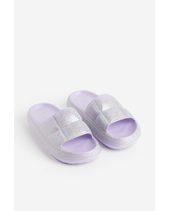 Quilted Pool Shoes Light Purple