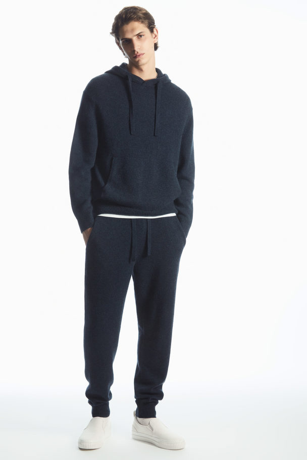 COS Relaxed-fit Pure Cashmere Hoodie Navy Mélange