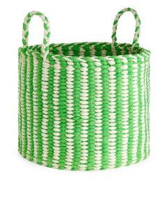 Storage Basket 41 Cm Green/off White
