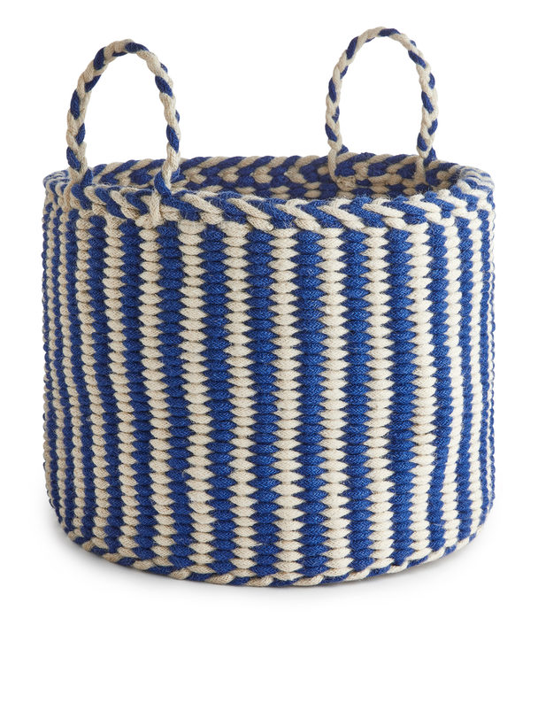 ARKET Storage Basket 41 Cm Blue/off White