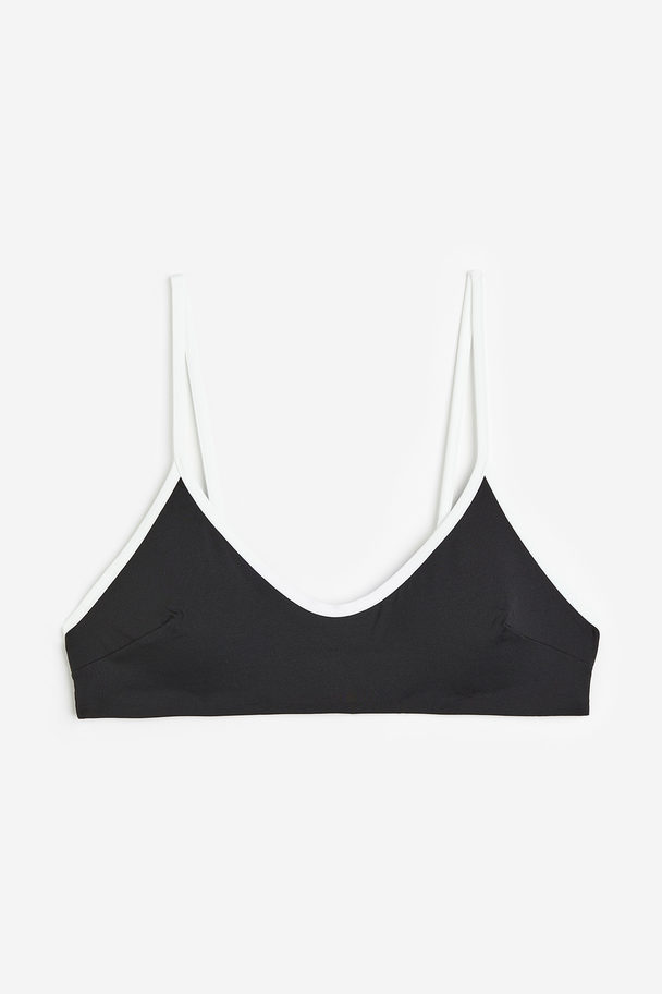 H&M Wattiertes Bikinitop Schwarz