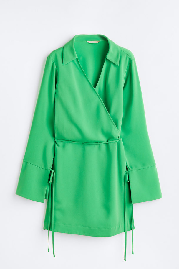 H&M Wrap Dress Bright Green
