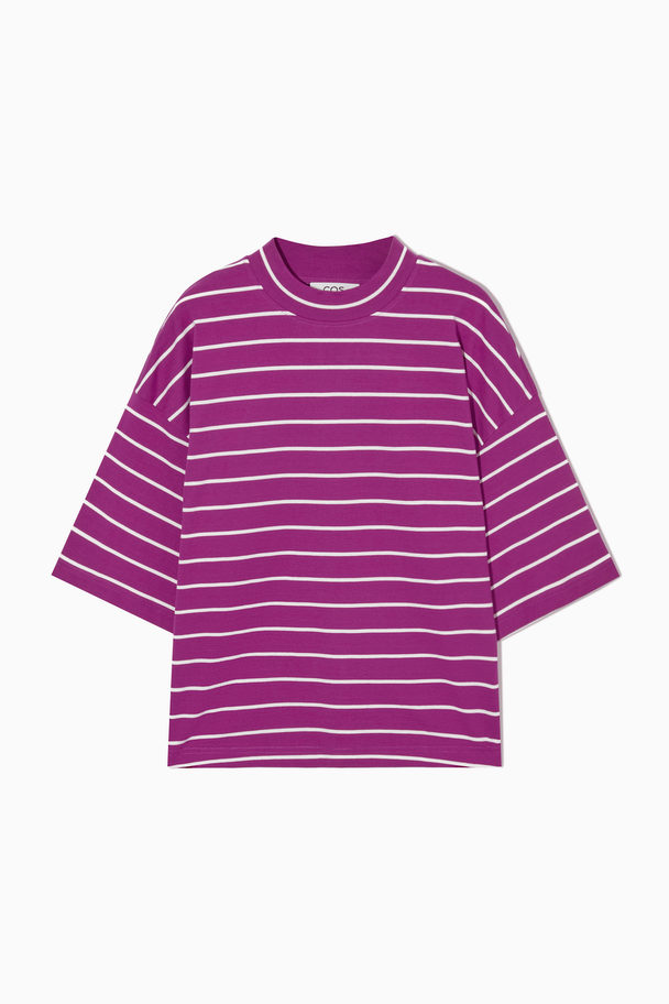 COS The Full Volume T-shirt Purple / Striped