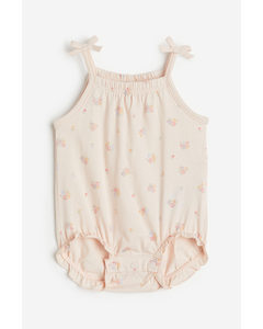 Sleeveless Cotton Romper Suit Light Pink/floral