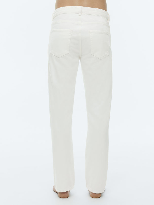 ARKET Park Cropped Regular Straight Jeans White