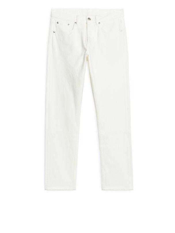ARKET Park Cropped Regular Straight Jeans White