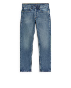 Park Cropped Vanlige Rette Jeans Vintageblå