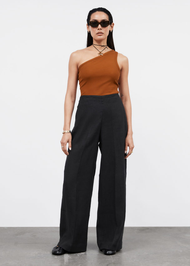 & Other Stories Breezy High-waist Trousers Black