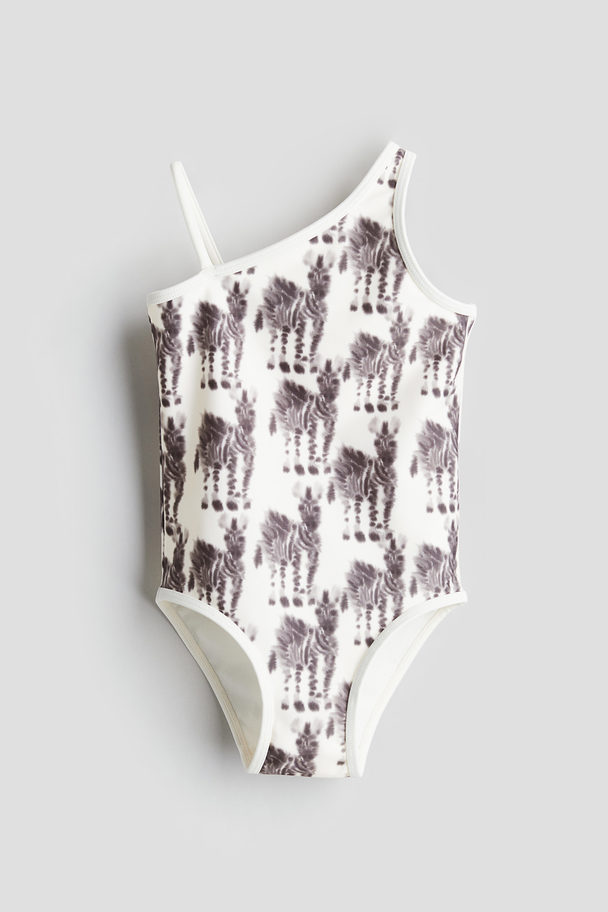 H&M Patterned Swimsuit White/zebras