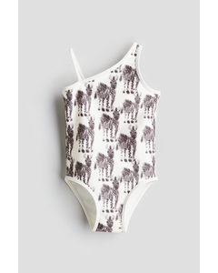 Patterned Swimsuit White/zebras