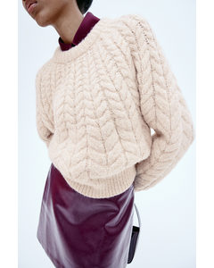 Cable-knit Jumper Powder Pink