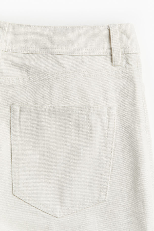 H&M Flared Crease-leg Twill Trousers Cream